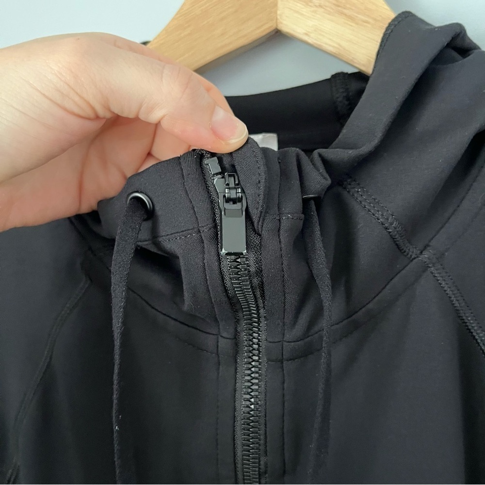 Yogalicious Lux Full Zip Hooded Crop Ink Black Athletic Jacket Size X-Large - Picture 9 of 16